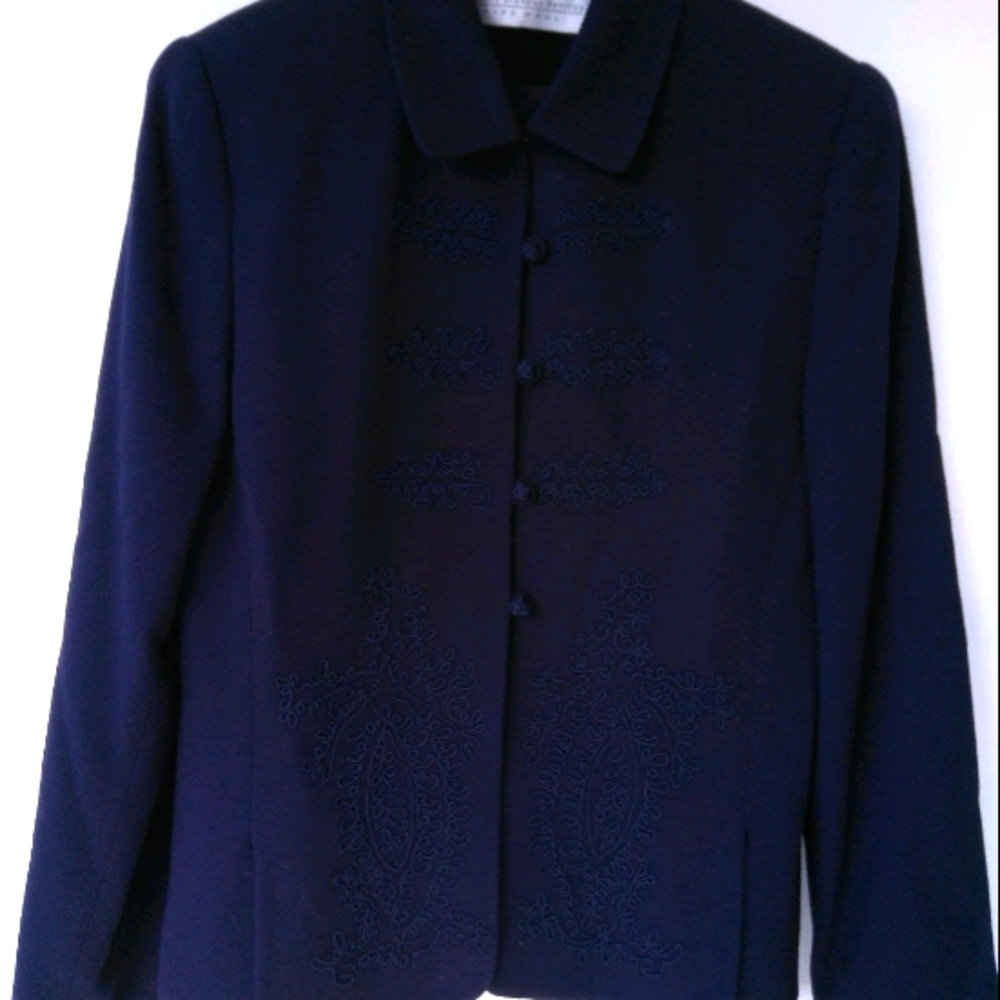 Valerie Stevens Petite Dark Blue Blazer